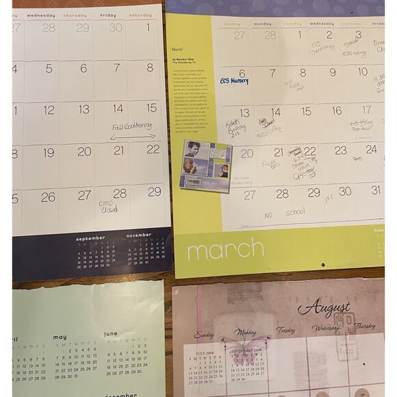 Lot Of 12 Scrapbook Layout Pages 12”X12” Premade Calendar Holidays All Ocassion - Picture 7 of 8